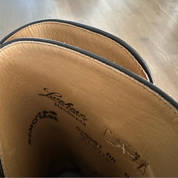 Kemosabe + Lucchese Tall Buckle Leather Equestrian Riding Boot Brown & Tan 9M - Picture 7 of 8